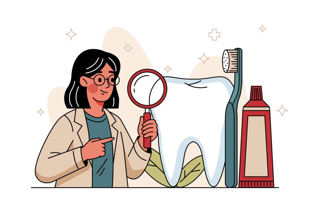 female dentist checking a teeth with a brush - Dental Implants turkey